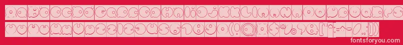 MASTER PANDA Hollow Inverse Font – Pink Fonts on Red Background