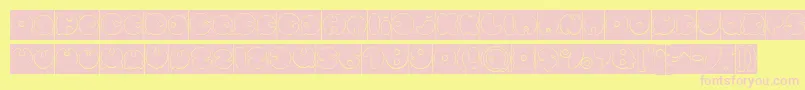 Czcionka MASTER PANDA Hollow Inverse – różowe czcionki na żółtym tle