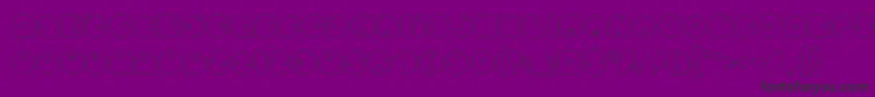 MASTER PANDA Hollow-fontti – mustat fontit violetilla taustalla