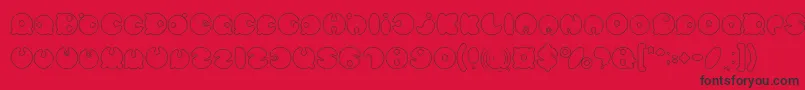 MASTER PANDA Hollow-Schriftart – Schwarze Schriften auf rotem Hintergrund