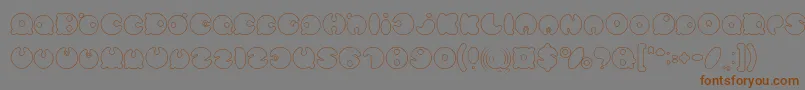 MASTER PANDA Hollow-Schriftart – Braune Schriften auf grauem Hintergrund