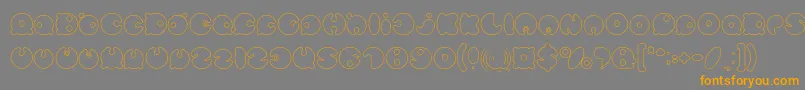 MASTER PANDA Hollow-Schriftart – Orangefarbene Schriften auf grauem Hintergrund
