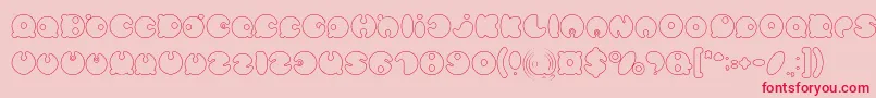 MASTER PANDA Hollow Font – Red Fonts on Pink Background