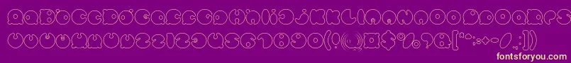 MASTER PANDA Hollow-Schriftart – Gelbe Schriften auf violettem Hintergrund