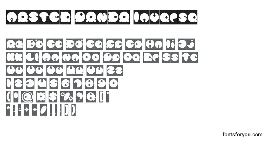A fonte MASTER PANDA Inverse – alfabeto, números, caracteres especiais