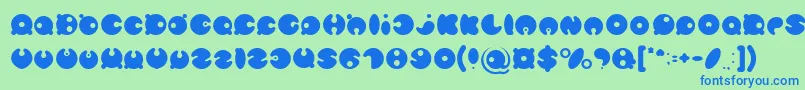 Шрифт MASTER PANDA Light – синие шрифты на зелёном фоне