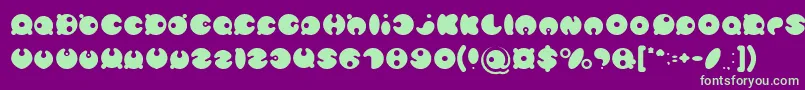 Шрифт MASTER PANDA Light – зелёные шрифты на фиолетовом фоне