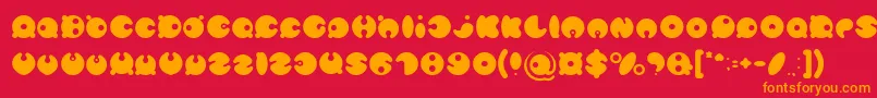 フォントMASTER PANDA Light – 赤い背景にオレンジの文字