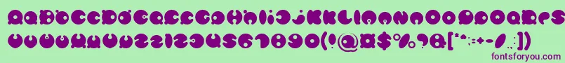 Шрифт MASTER PANDA Light – фиолетовые шрифты на зелёном фоне