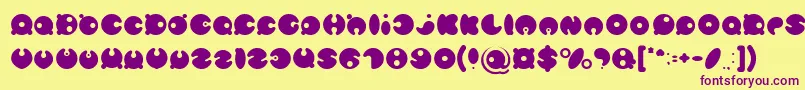 MASTER PANDA Light-Schriftart – Violette Schriften auf gelbem Hintergrund