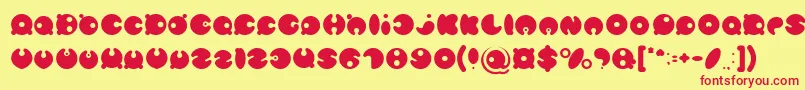 Шрифт MASTER PANDA Light – красные шрифты на жёлтом фоне