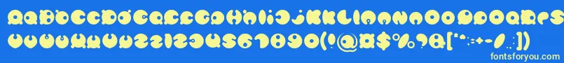 フォントMASTER PANDA Light – 黄色の文字、青い背景