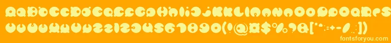 フォントMASTER PANDA Light – オレンジの背景に黄色の文字