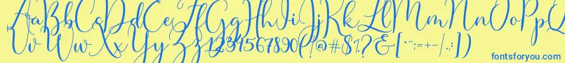 Master Script Font – Blue Fonts on Yellow Background