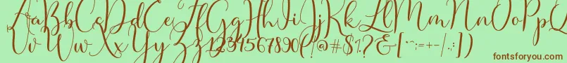 Master Script Font – Brown Fonts on Green Background