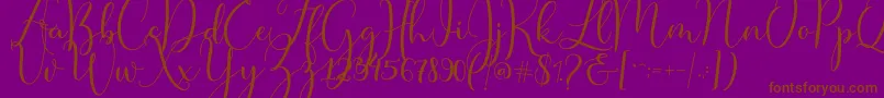 Master Script Font – Brown Fonts on Purple Background