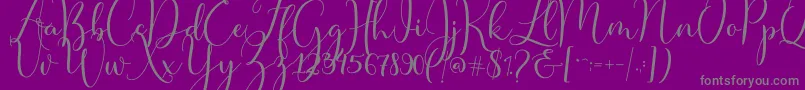 Master Script-Schriftart – Graue Schriften auf violettem Hintergrund