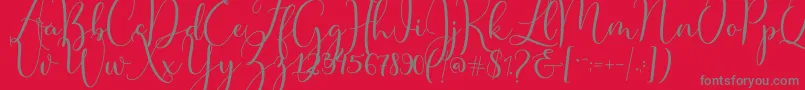Master Script Font – Gray Fonts on Red Background