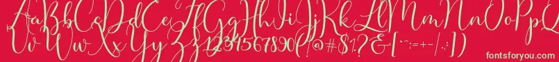 Master Script Font – Green Fonts on Red Background