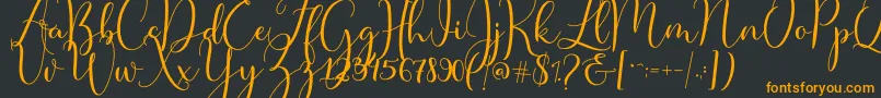 Master Script Font – Orange Fonts on Black Background