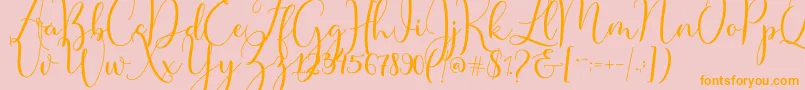 Master Script Font – Orange Fonts on Pink Background