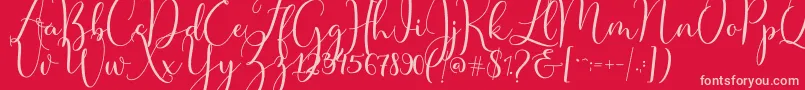 Master Script Font – Pink Fonts on Red Background