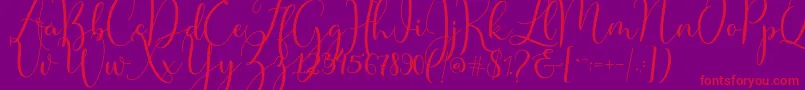 Master Script Font – Red Fonts on Purple Background