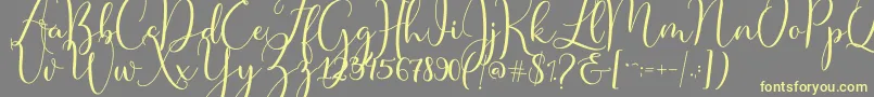 Master Script Font – Yellow Fonts on Gray Background