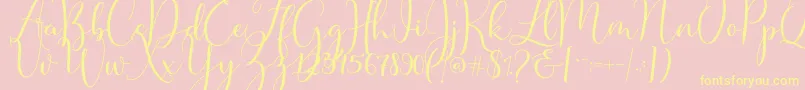 Master Script-Schriftart – Gelbe Schriften auf rosa Hintergrund