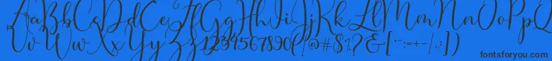Master Script Font – Black Fonts on Blue Background