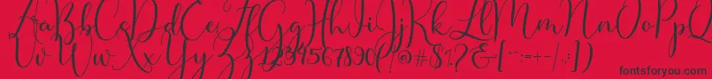 Master Script Font – Black Fonts on Red Background