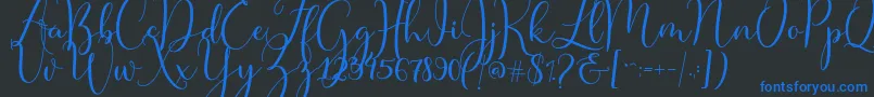 Master Script Font – Blue Fonts on Black Background