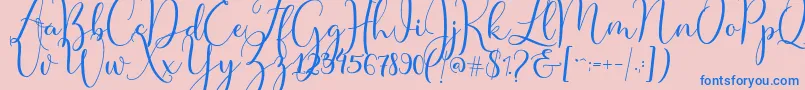 Master Script Font – Blue Fonts on Pink Background