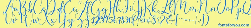 Master Script Font – Blue Fonts on Yellow Background
