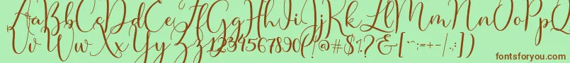 Master Script Font – Brown Fonts on Green Background