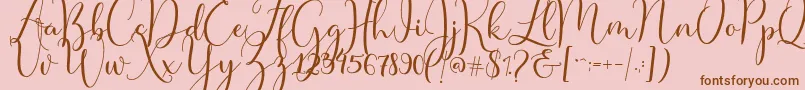 Master Script Font – Brown Fonts on Pink Background