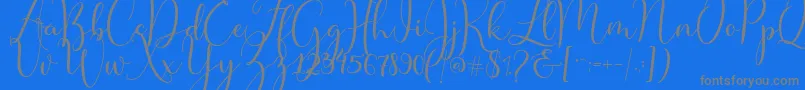 フォントMaster Script – 青い背景に灰色の文字