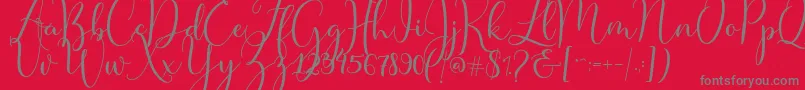 Master Script Font – Gray Fonts on Red Background