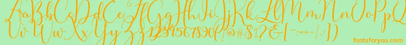 Master Script Font – Orange Fonts on Green Background