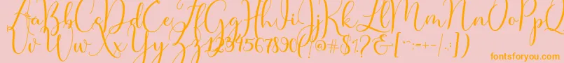 Master Script Font – Orange Fonts on Pink Background