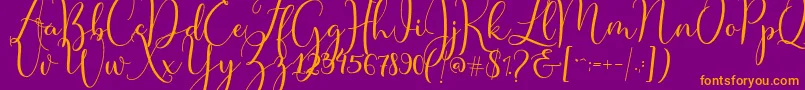 Master Script Font – Orange Fonts on Purple Background