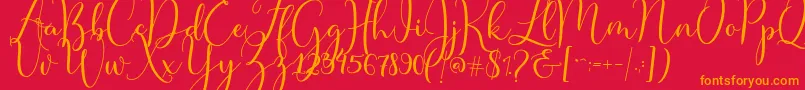 Master Script Font – Orange Fonts on Red Background