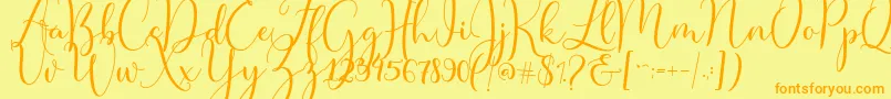 Master Script Font – Orange Fonts on Yellow Background