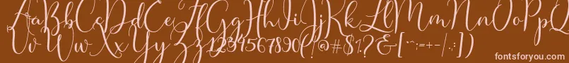 Master Script Font – Pink Fonts on Brown Background