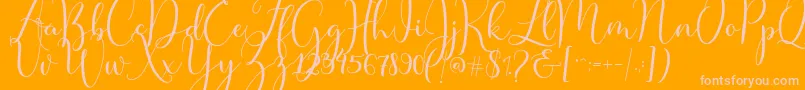 Master Script Font – Pink Fonts on Orange Background