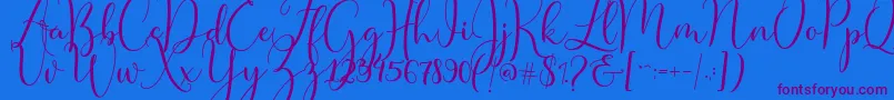 Master Script Font – Purple Fonts on Blue Background