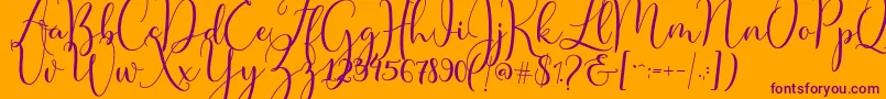 Master Script Font – Purple Fonts on Orange Background