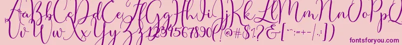Master Script Font – Purple Fonts on Pink Background