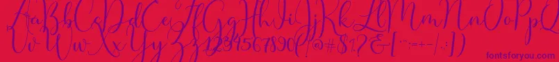 Master Script Font – Purple Fonts on Red Background