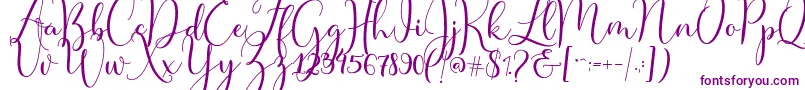 Master Script Font – Purple Fonts on White Background